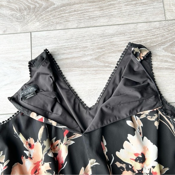 Michel Studio Collection Floral Print High Low Hem Flowy Sleeveless Dress - Picture 14 of 14